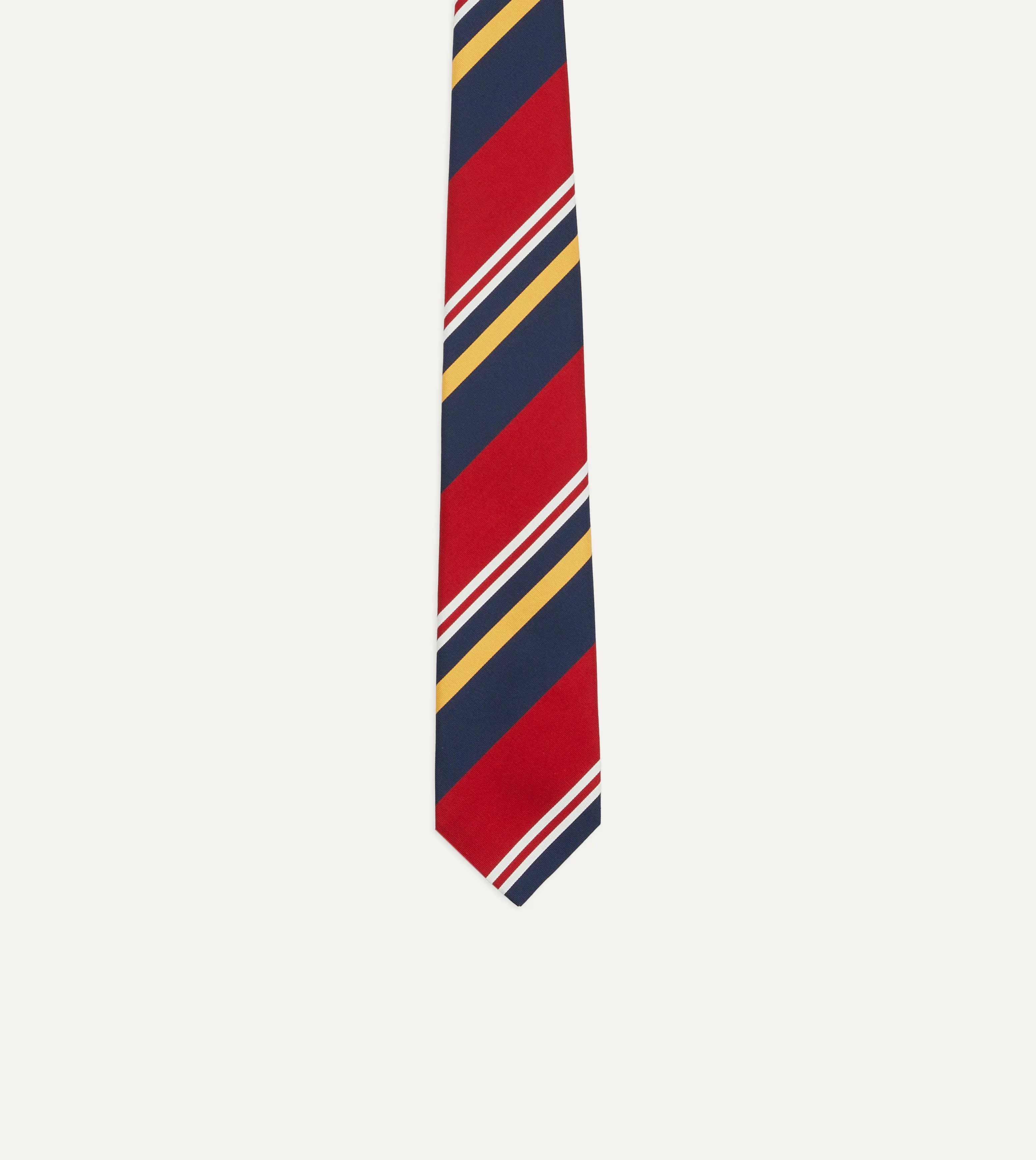 Navy, Red and Yellow Baiadera Stripe Mogador Tipped Tie