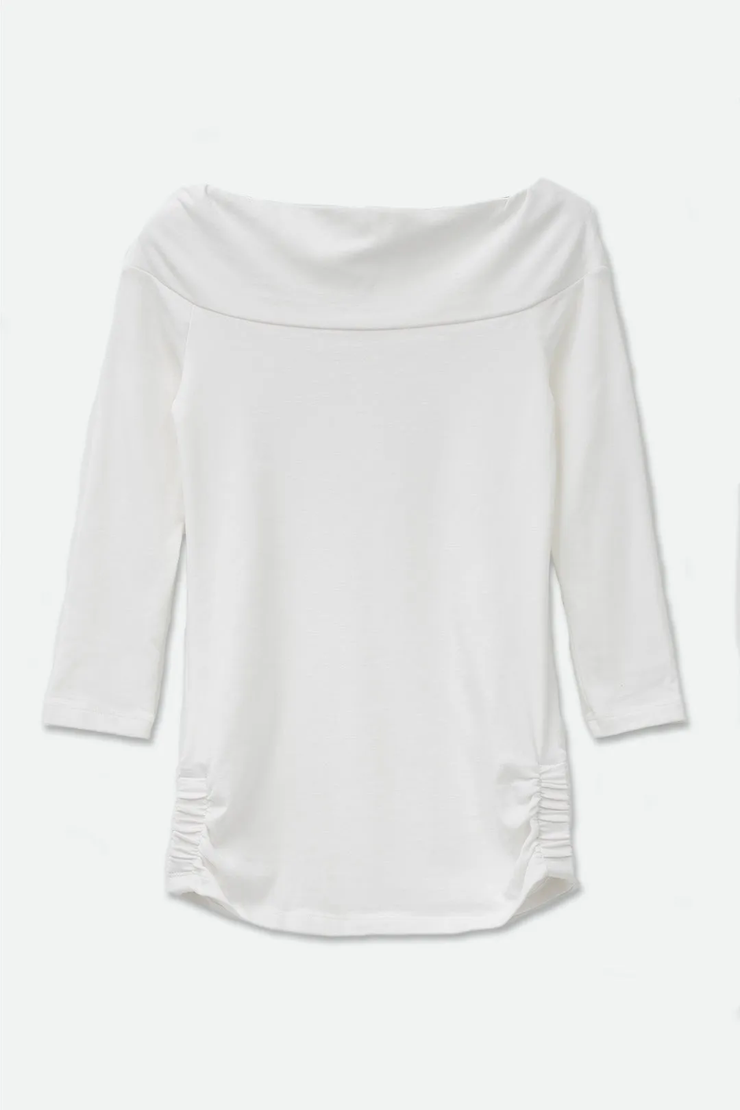 OFF SHOULDER 3/4 SLEEVE TOP IN PIMA COTTON STRETCH - FINAL FEW