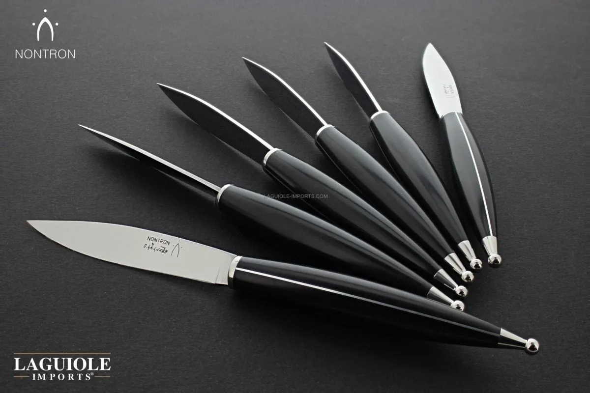 Olivier Gagnere Table Knives by Nontron - Set of 6 black Dica