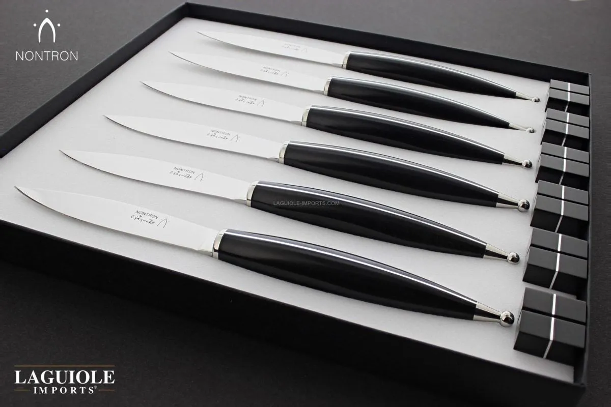 Olivier Gagnere Table Knives by Nontron - Set of 6 black Dica