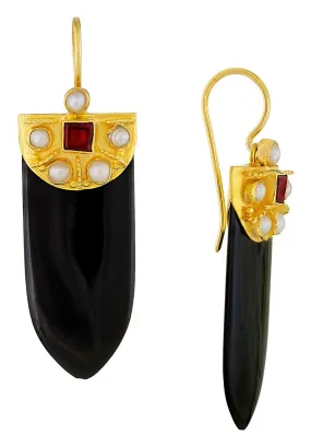 Onyx Shield Earrings