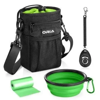 Outdoor Pet Dog Training Pouch / Waist Bag with Adjustable Strap Dog Bowl