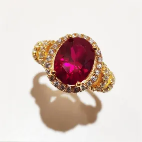 Oval Ruby Red Vintage Ring