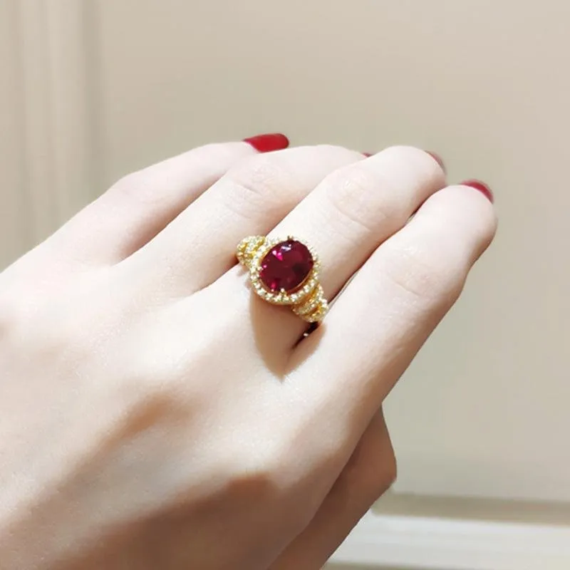 Oval Ruby Red Vintage Ring