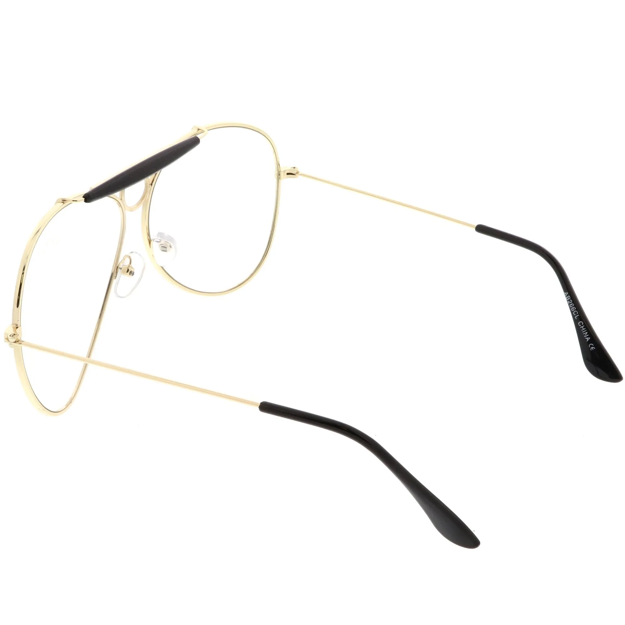 Oversize Retro Dad Fashion Clear Lens Aviator Glasses