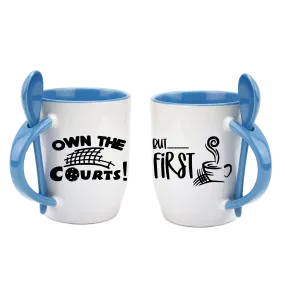 Own the Courts But First Coffee | Pickleball Coffee Cup | Fun Pickleball Gifts