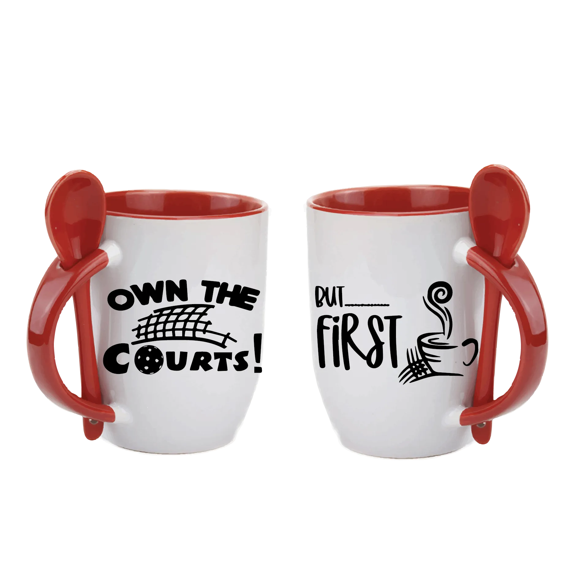 Own the Courts But First Coffee | Pickleball Coffee Cup | Fun Pickleball Gifts