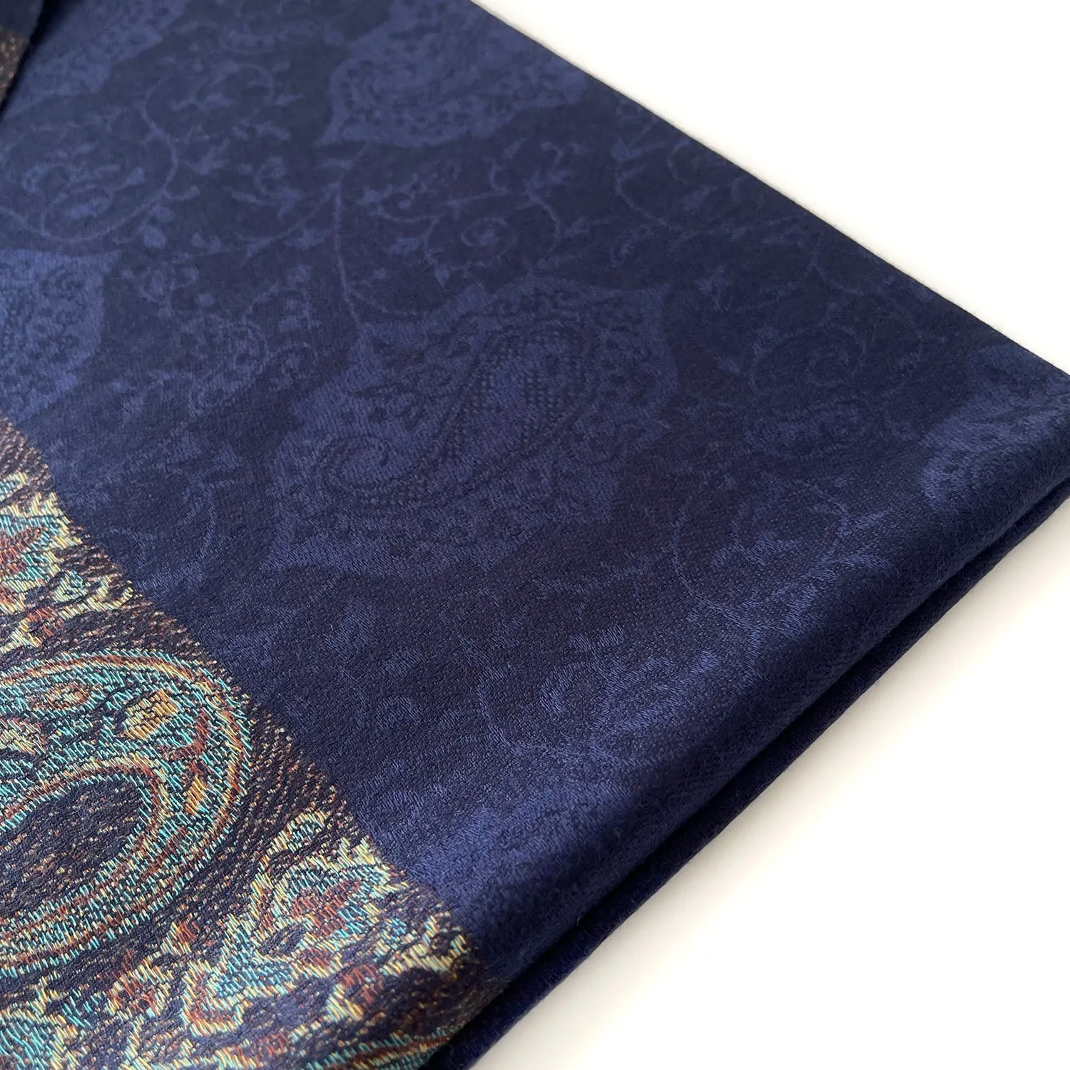 PAISLEY PRINT NAVY BLUE LIGHTWEIGHT PASHMINA SHAWL SCARF