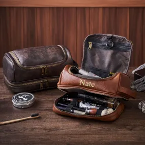 Personalized Groomsmen Gifts, Gifts For Men, Hanging On Toiletry Bag, PU Leather Dopp Kit, Best Man Gift