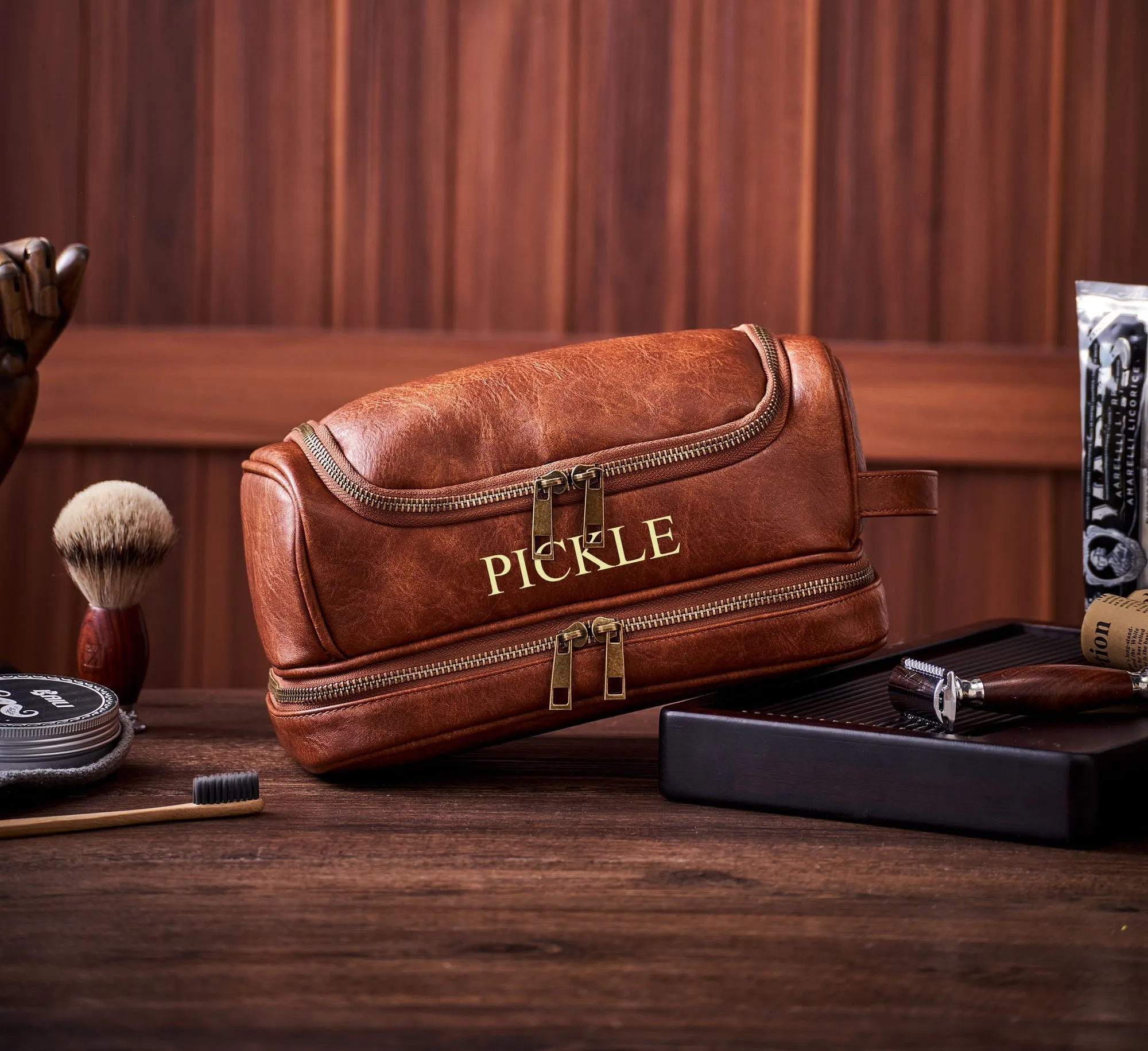 Personalized Groomsmen Gifts, Gifts For Men, Hanging On Toiletry Bag, PU Leather Dopp Kit, Best Man Gift