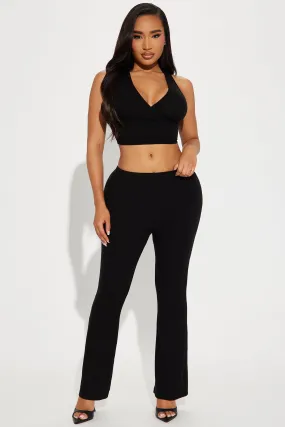 Petite Set In My Ways Pant Set - Black