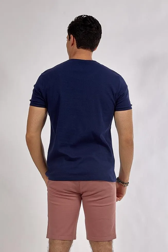 Plain Short-sleeve O-nnvk Body -Navy