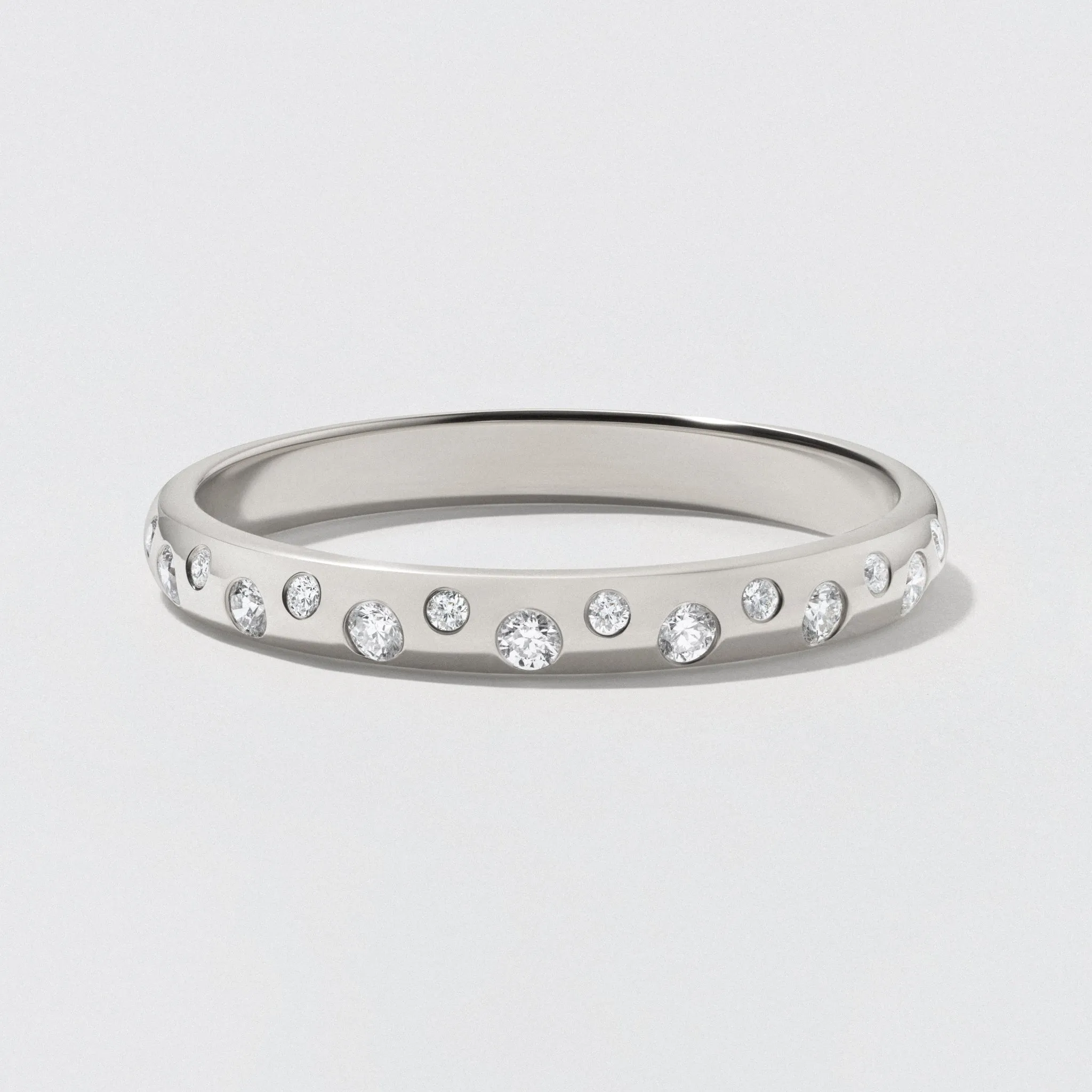 Platinum Scattered Diamond Ring - Polished 2.5mm