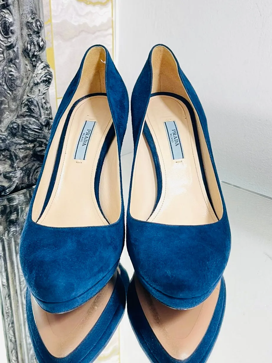 Prada Suede Court Shoes. Size 39.5