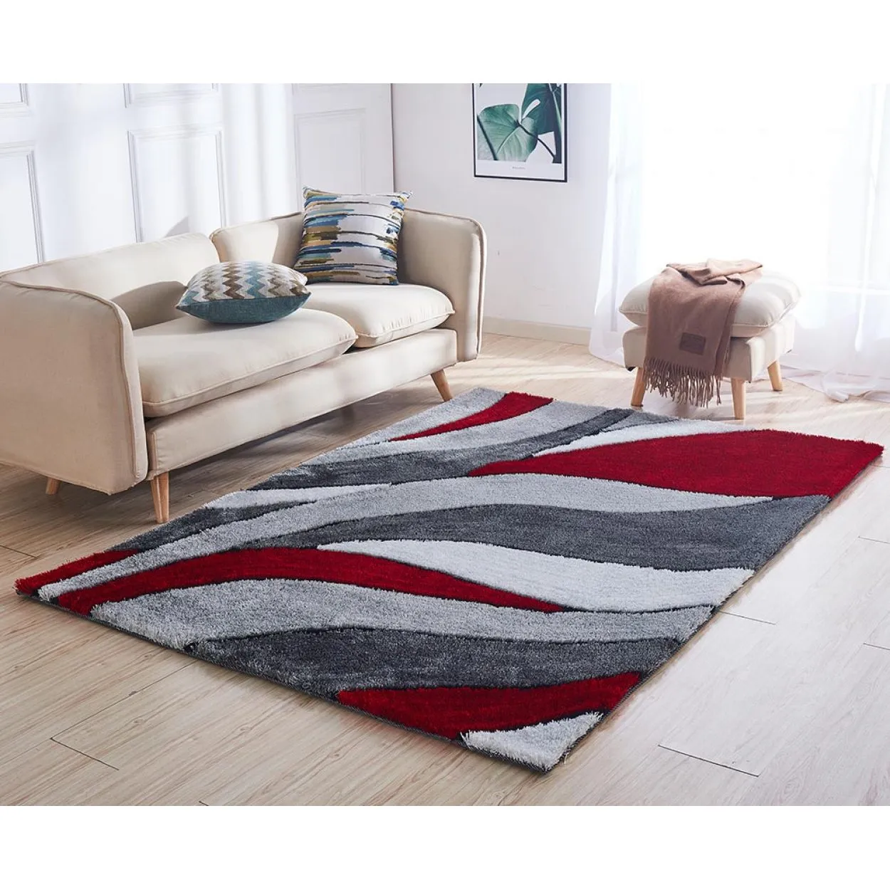 "Aria Collection" Soft Pile Hand Tufted Shag Area Rug