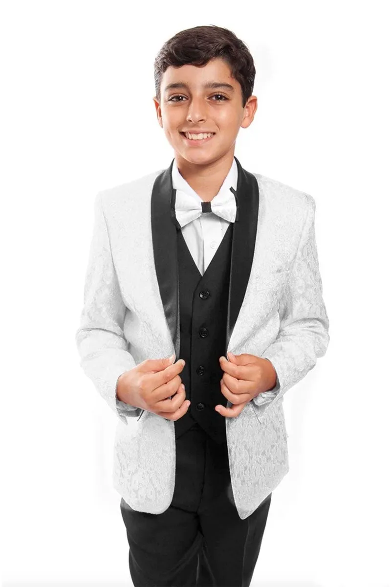 "Cruz" Tazio Kids White 5-Piece Tuxedo