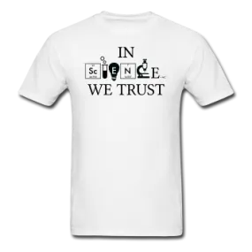 "In Science We Trust" (black) - Men's T-Shirt