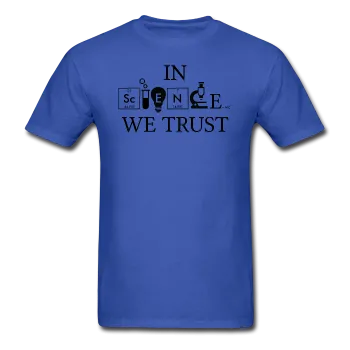 "In Science We Trust" (black) - Men's T-Shirt