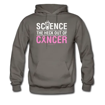 "Science The Heck Out Of Cancer" (White) - Men's Hoodie