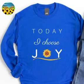 "Today I Choose Joy" Royal Blue Long Sleeve Shirt