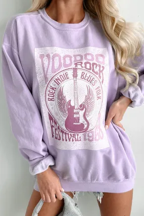 "Voodoo Rock" Graphic Crewneck (Orchid) - Print On Demand