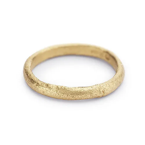 Raw Gold Textured Wedding Band - 2.5mm