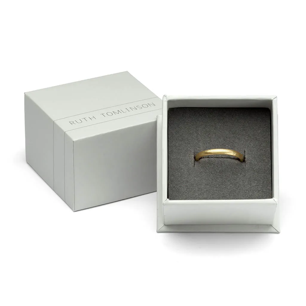 Raw Gold Textured Wedding Band - 2.5mm