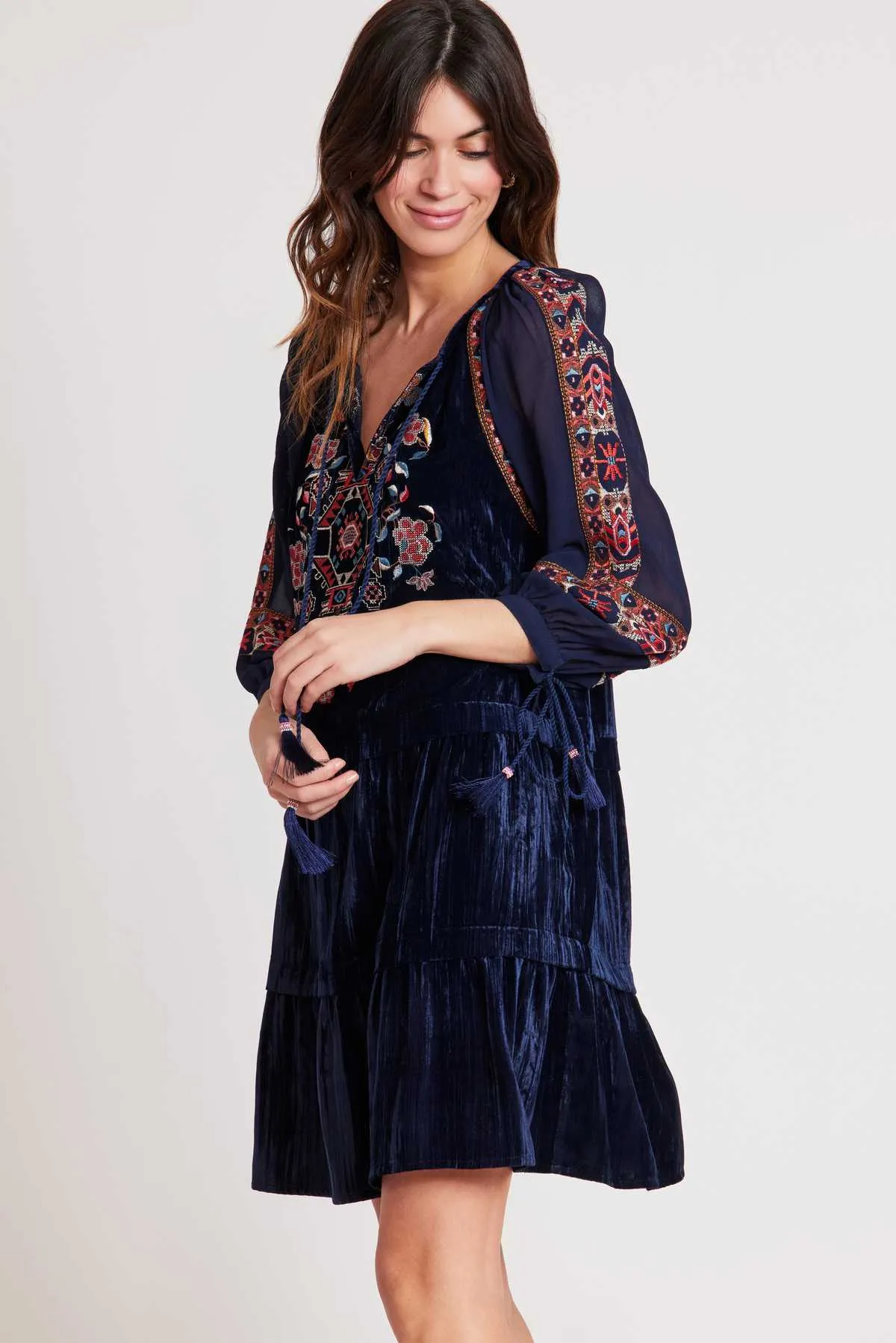 Rebelle Velvet Dress-indigo