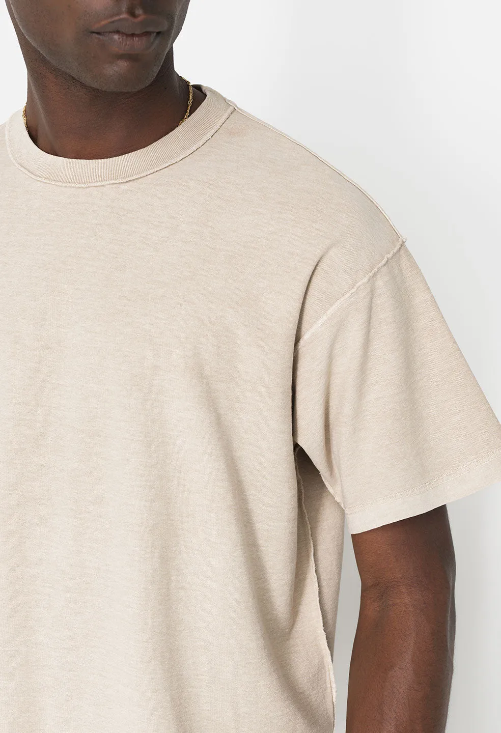 Reversed Cropped Tee / Washed Dust