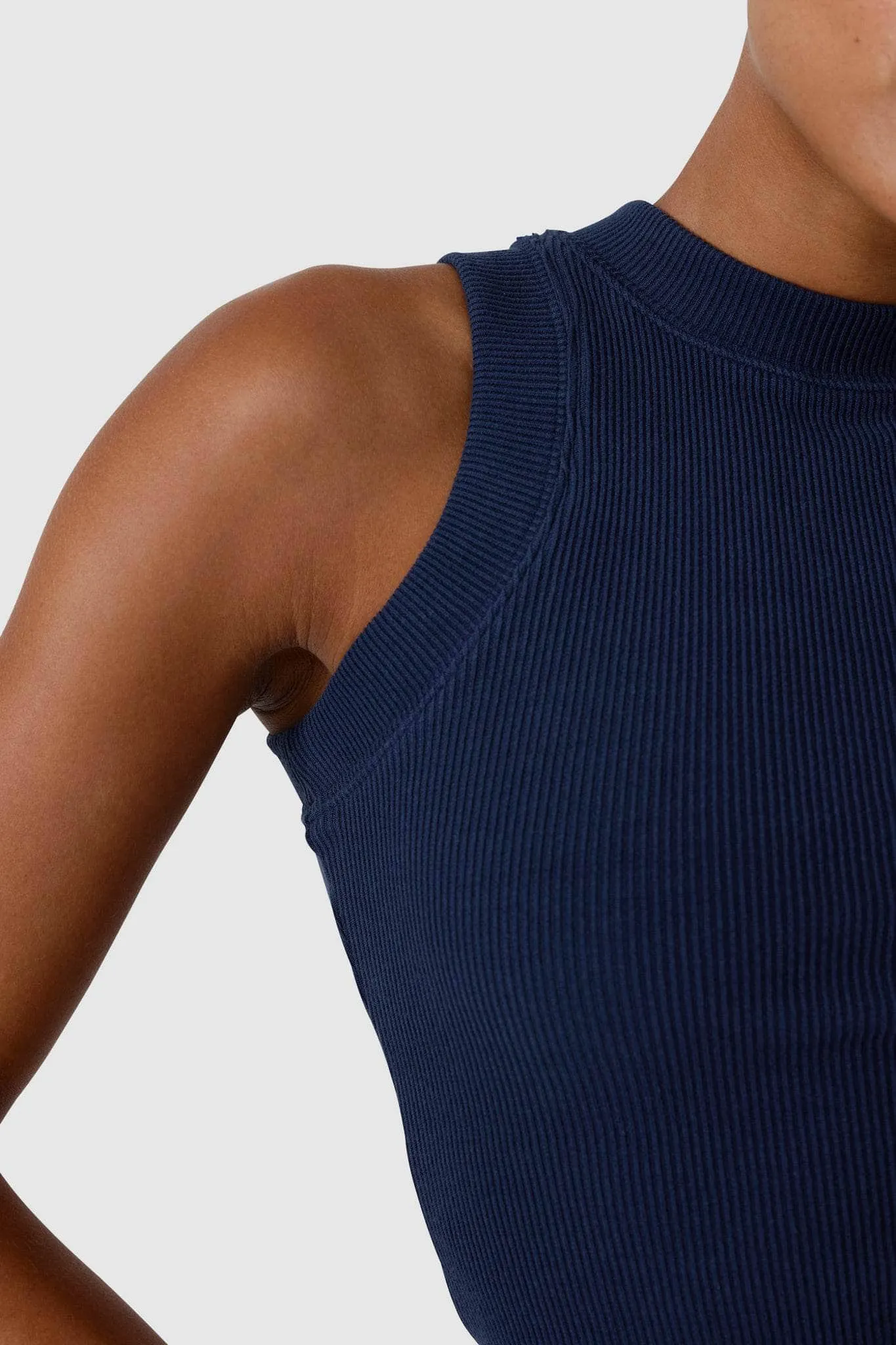 Ribbed Tank Navy