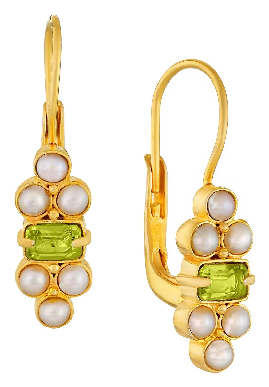 Royal Pavilion Peridot and Pearl Earrings