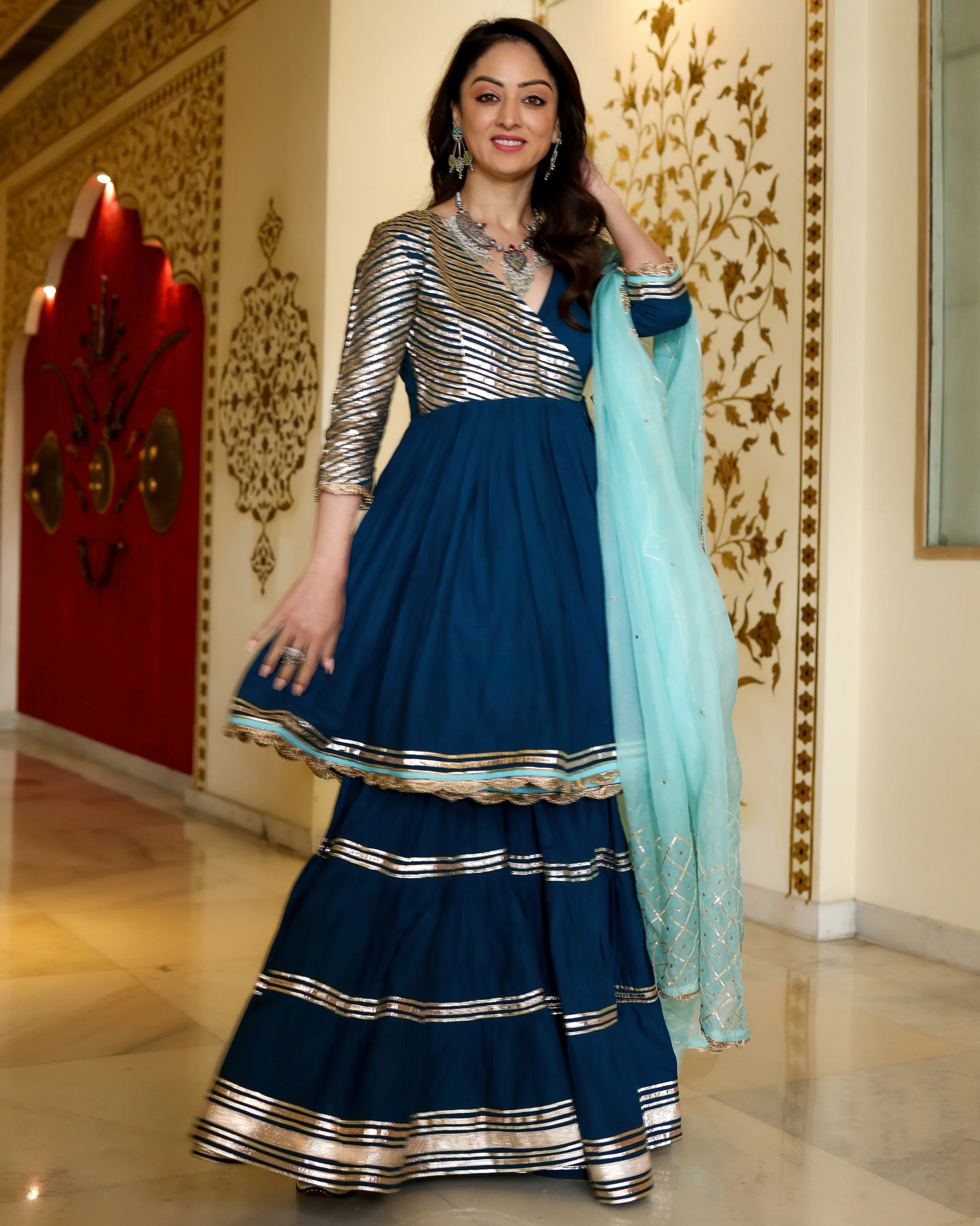 Royale Blue Gotapatti Suit Set