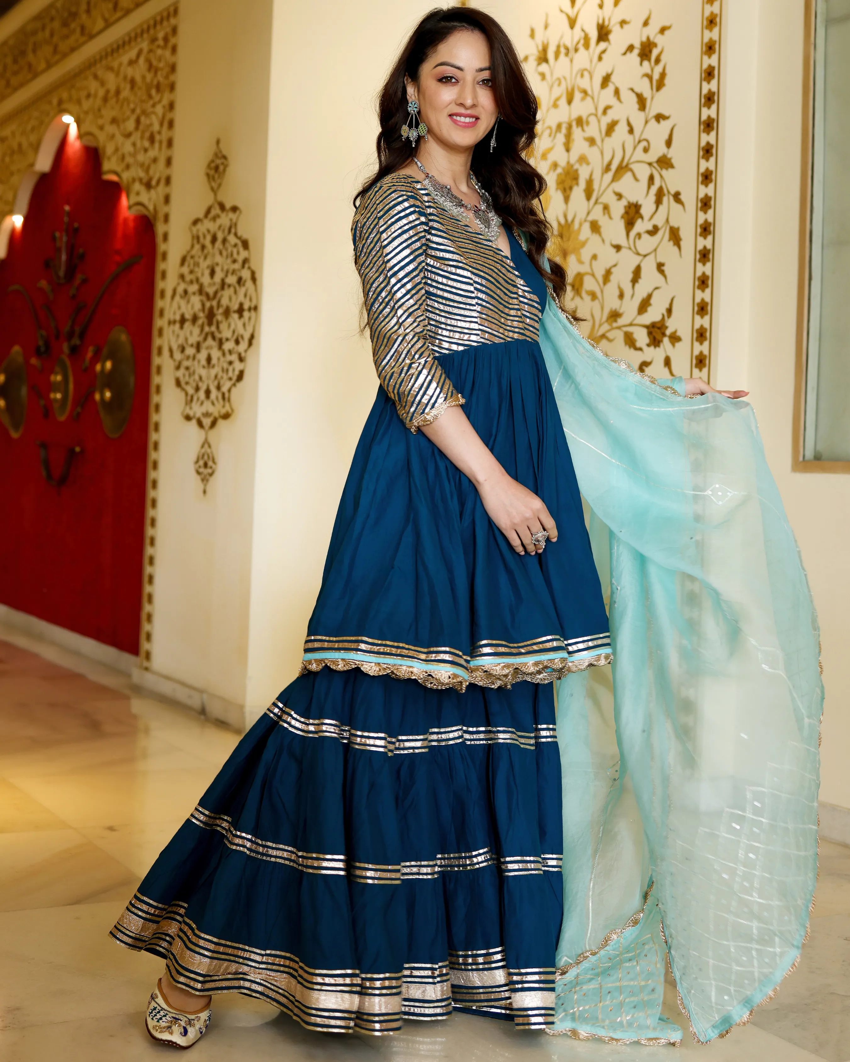 Royale Blue Gotapatti Suit Set