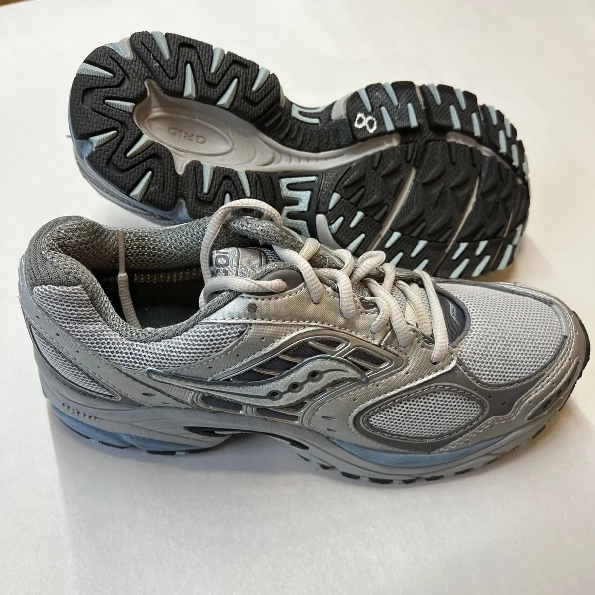 SAUCONY Women's Grid Formula TR -Grey/Green-  Trail Running - 8M Preowned