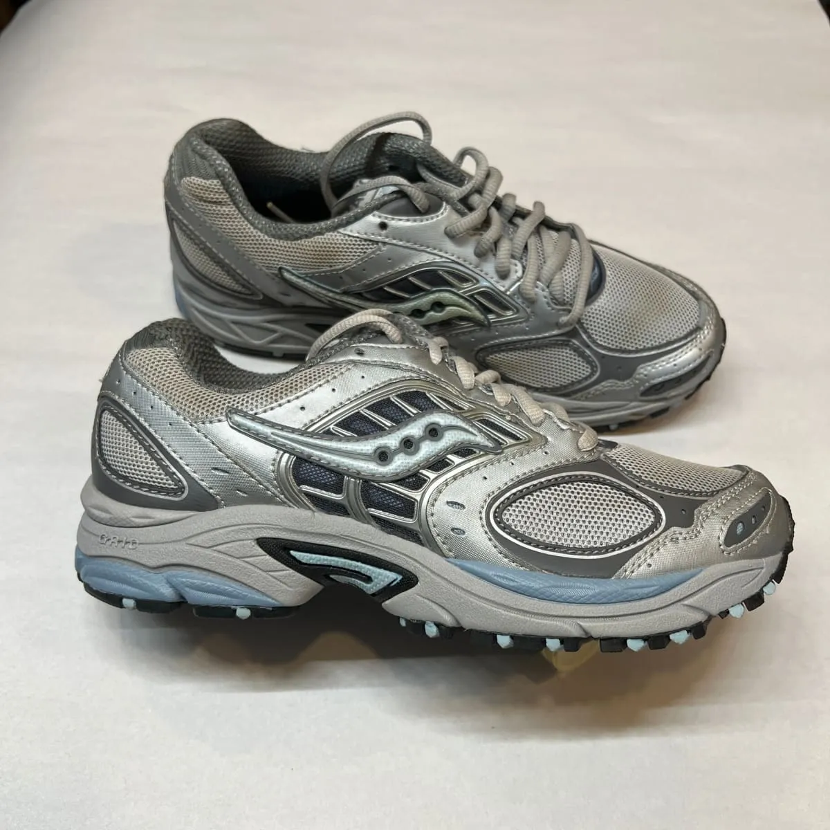 SAUCONY Women's Grid Formula TR -Grey/Green-  Trail Running - 8M Preowned