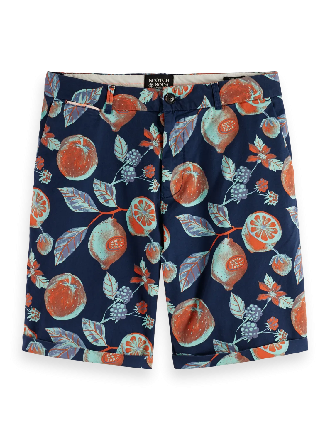 Scotch & Soda - Stuart - Printed Chino Shorts - Navy Fruits