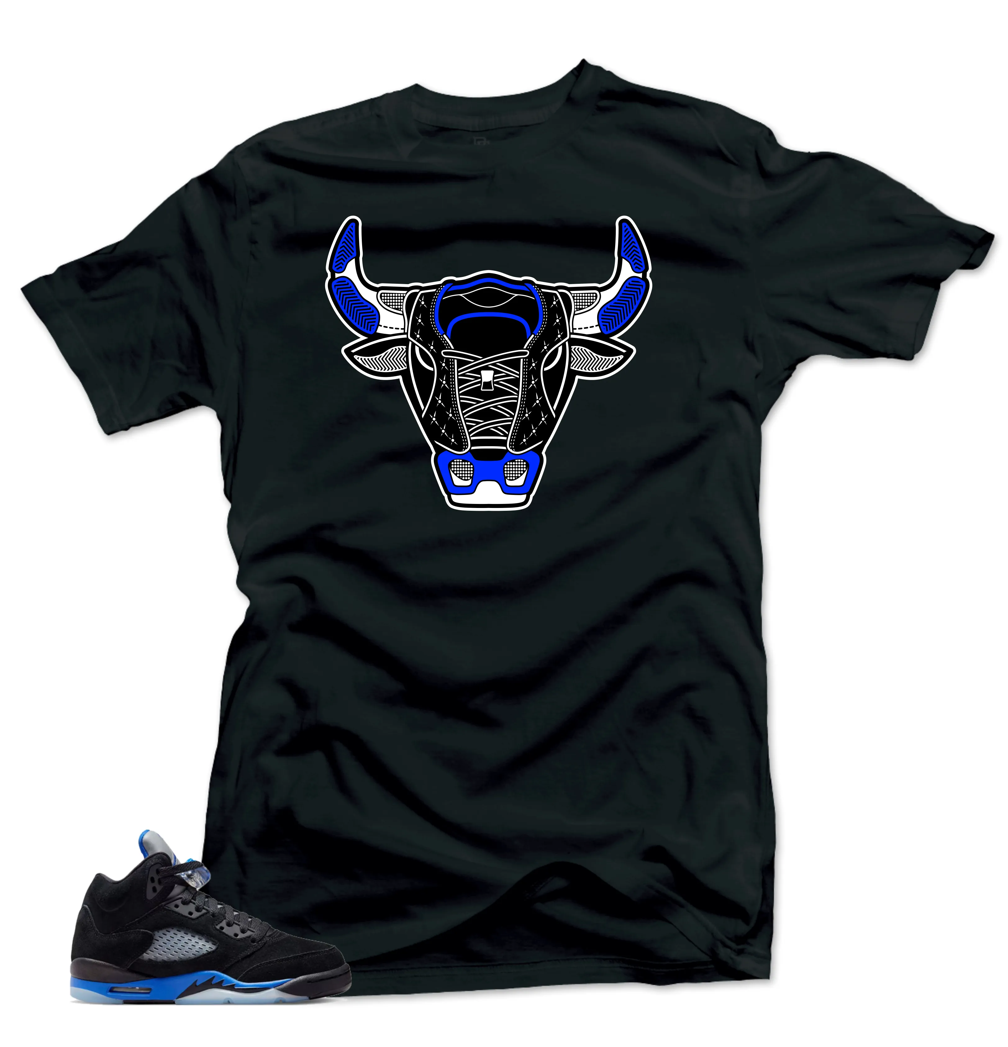 Shirt to Match Jordan 5 Racer Blue Sneakers-Bull 5 Tees