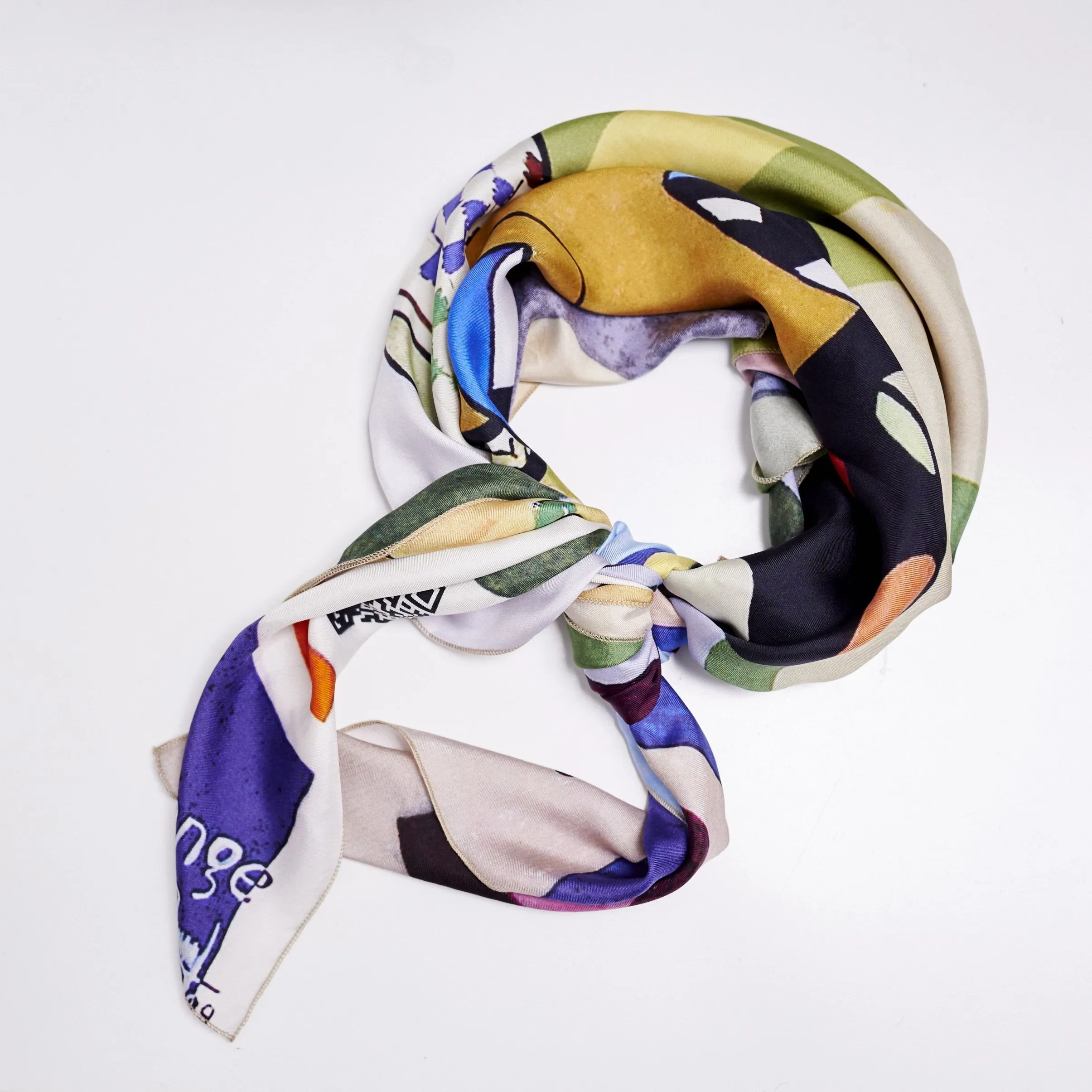 Silk Scarf - Waiting for the Train (Limited pieces)