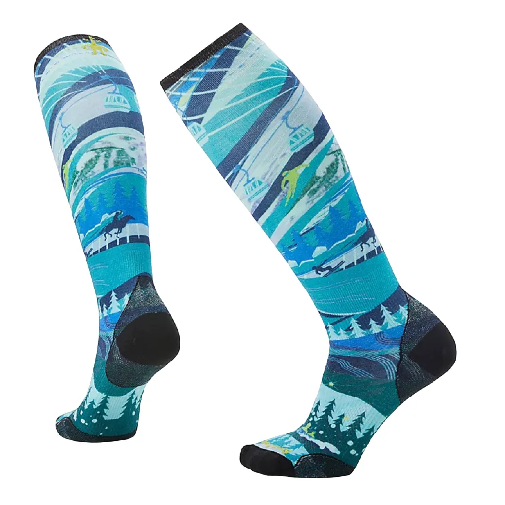 Smartwool Women's Ski Skicaton Over the Calf Print Sock - Zero Cushion