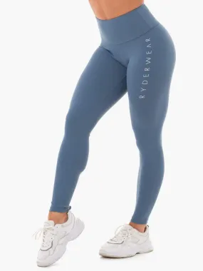 STAPLES SCRUNCH BUM LEGGINGS STEEL BLUE