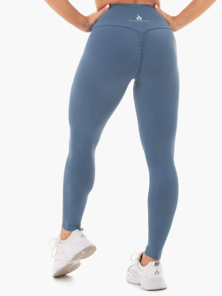 STAPLES SCRUNCH BUM LEGGINGS STEEL BLUE