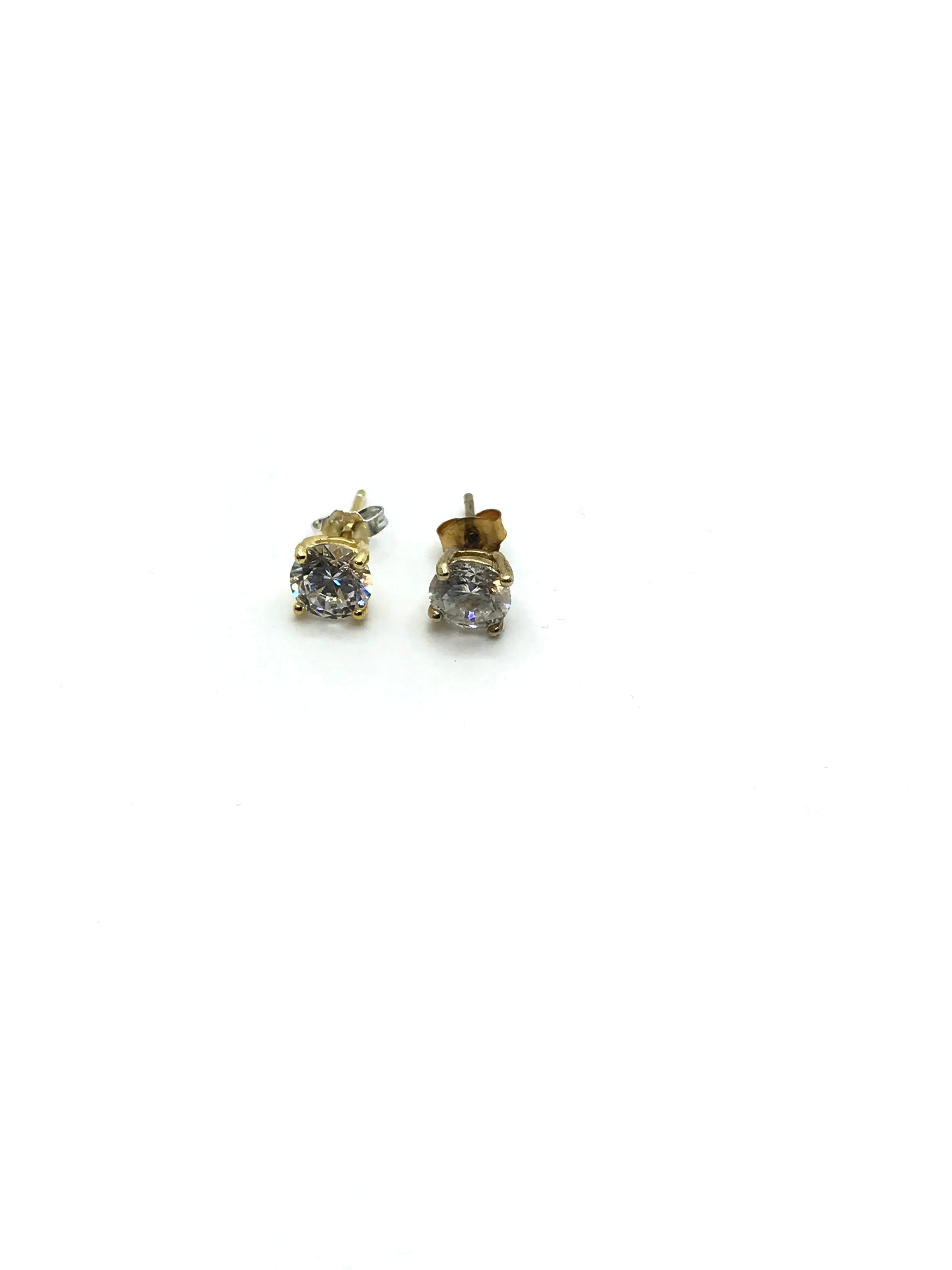 Sterling silver gold plated round studs