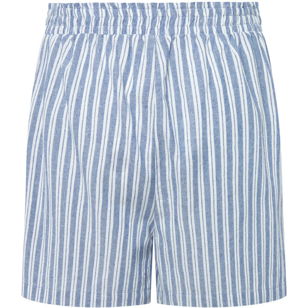 Striped print Beate shorts / 100130 - Blue Yarndye Stripe