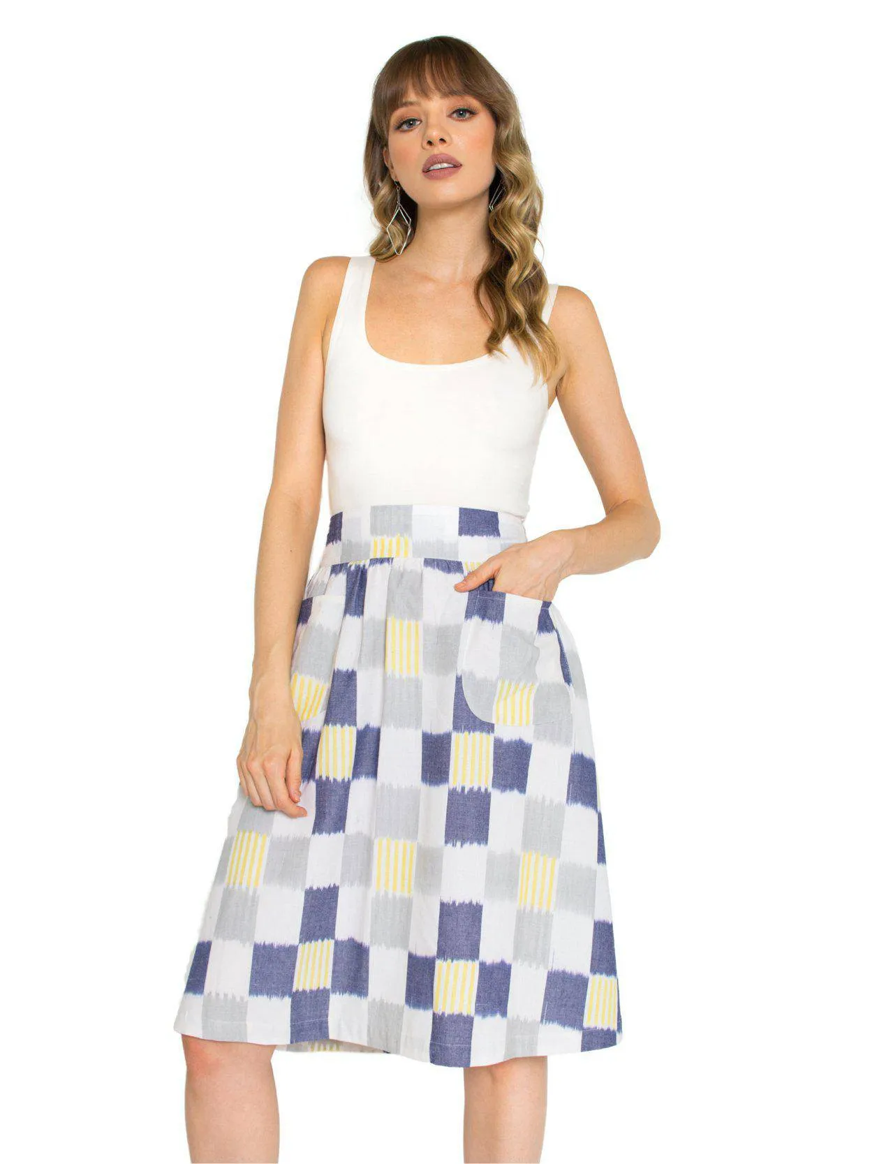 Sunshine Plaid Midi Skirt- FINAL SALE