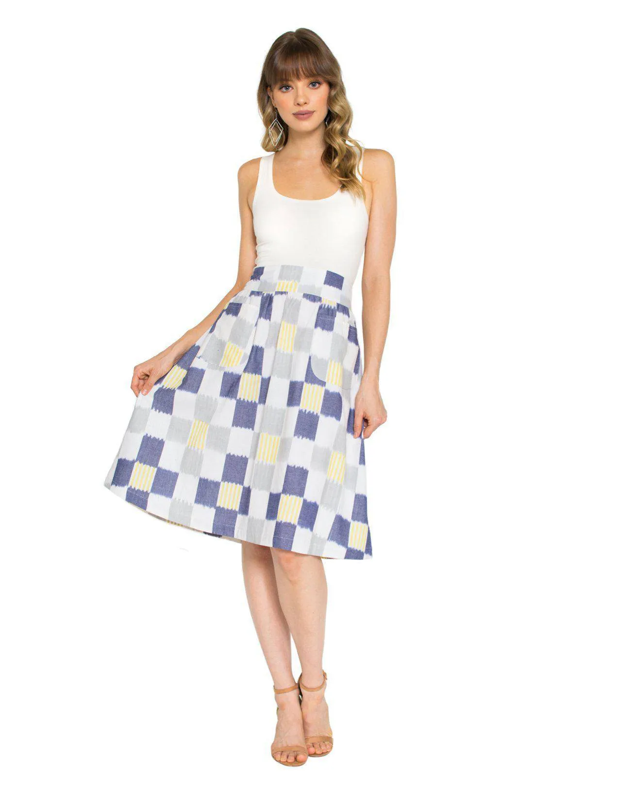 Sunshine Plaid Midi Skirt- FINAL SALE