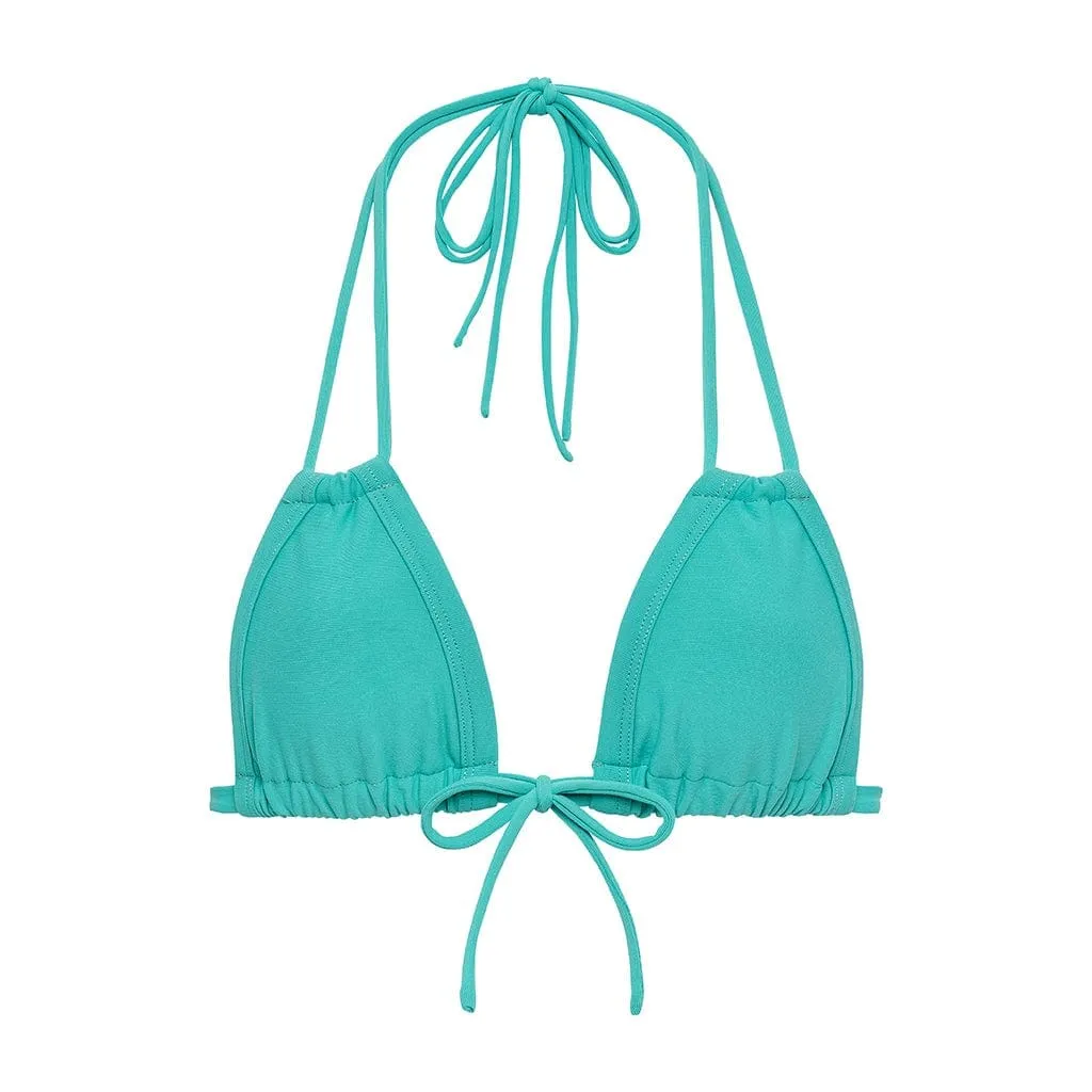 Teal Euro Bow Bikini Top