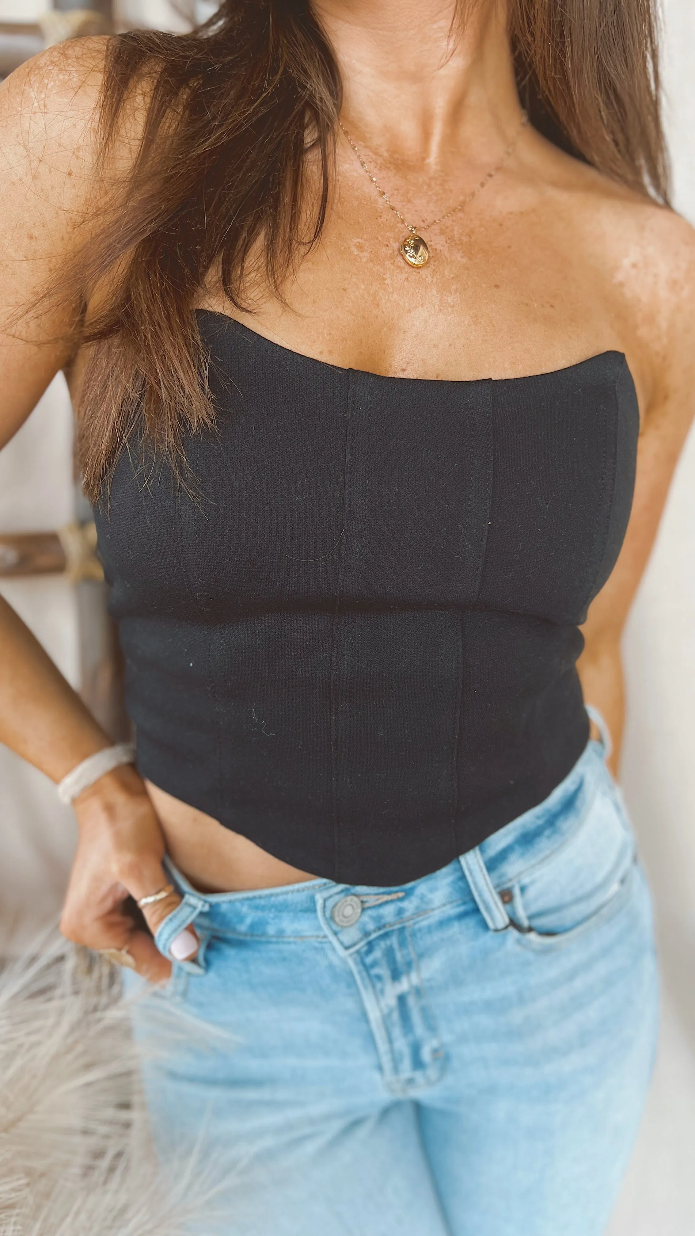 The Damsel Denim Corset Top