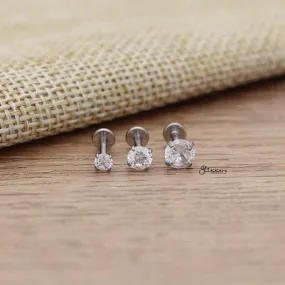 Three Piece C.Z Top Flat Back Studs Bundle