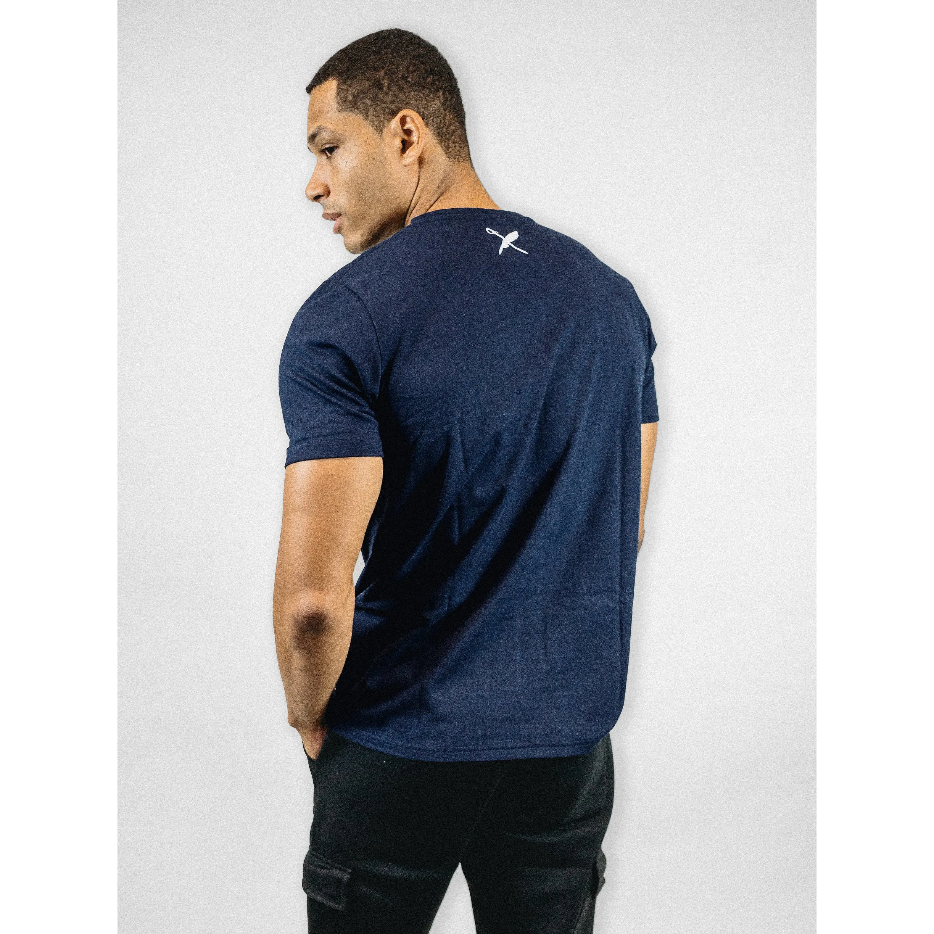 UNISEX BROWER TEE IN NAVY