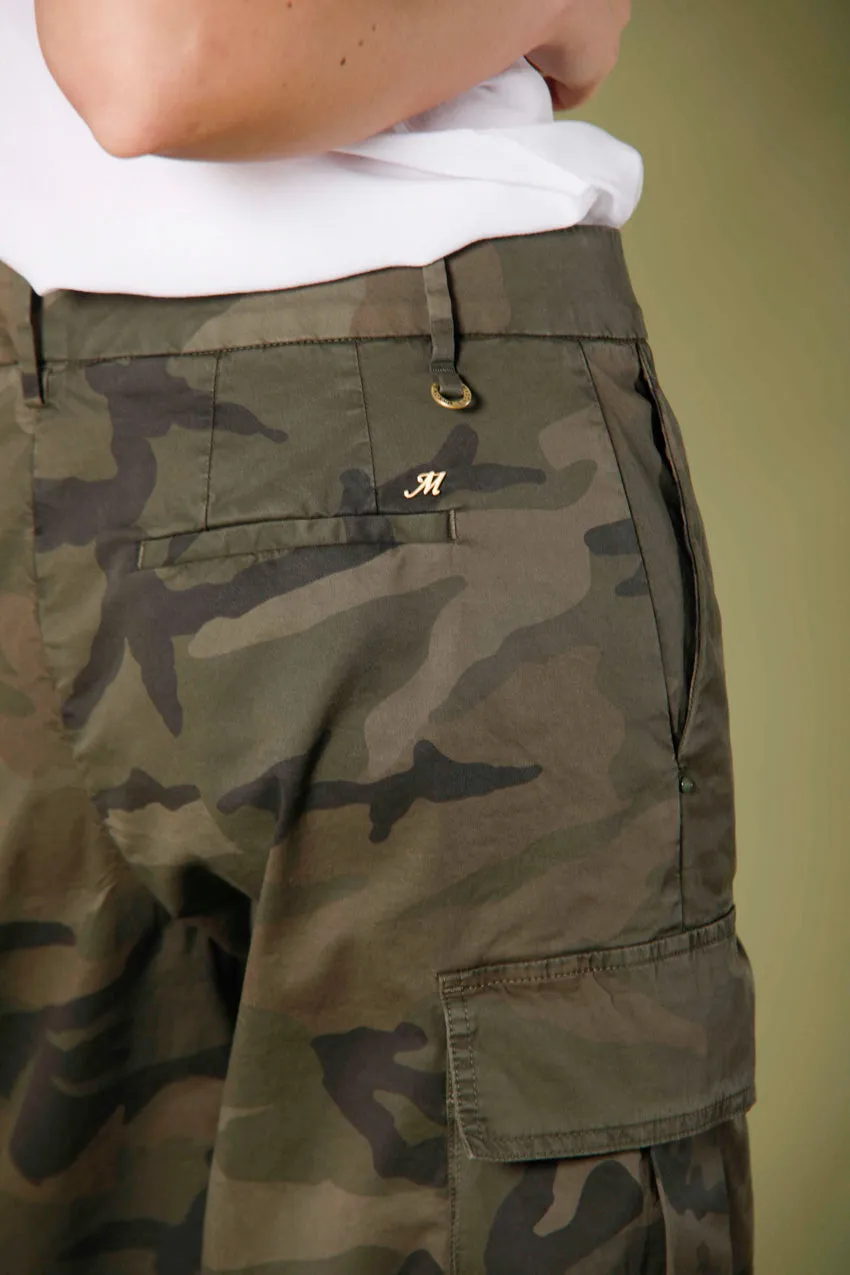 Victoria woman's cargo bermuda in twill with camouflage pattern regular